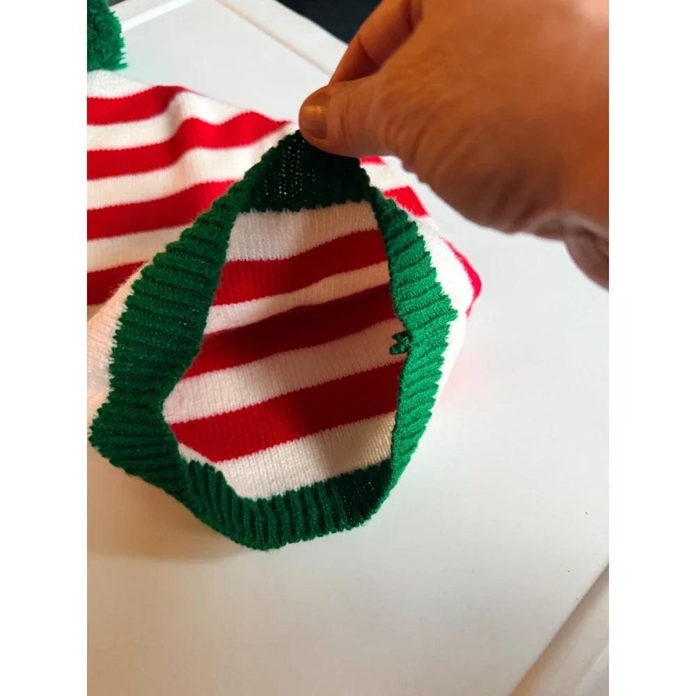 Beanie Kids OS‎ Red White Green Excellent Elf Christmas Stocking Cap
